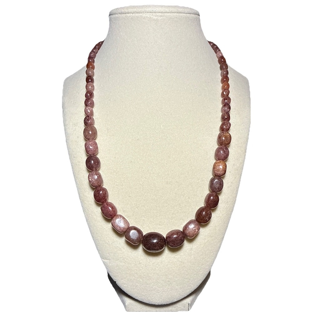 Jay King Strawberry‎ Quartz Sterling Silver Beaded Necklace J13-18